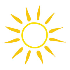 Wall Mural - hand drawn sun icon. summer design. vector illustration