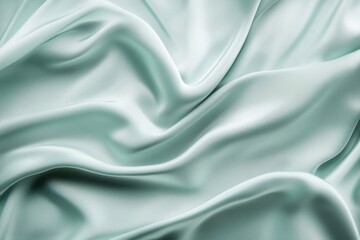 Poster - Sleek mint green abstract background showcasing design area. Light blue tones. Smooth fabric-like appearance