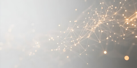 Poster - Abstract Network: A captivating abstract background featuring a delicate network of glowing lines and points, reminiscent of a digital connection or a celestial constellation.  The soft.