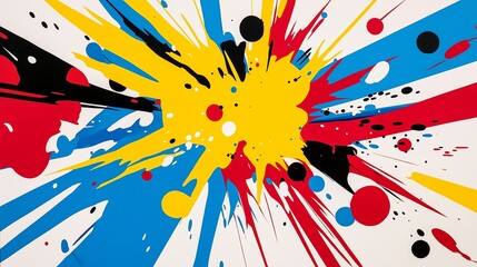 Poster - A bold, pop art explosion in bright red, yellow, and blue