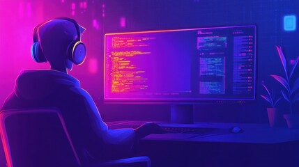 Programmer Working Late Night