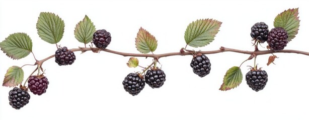 Blackberries on Branch - Fresh and Ripe