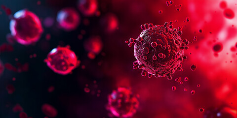 Virus molecules in the body under a microscope. World Aids Day Background