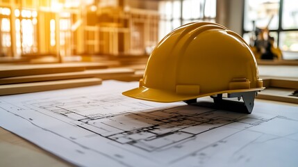 Poster - Architectural Project Development with Safety Gear and Building Plans : Generative AI