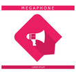 © Hafifah - Design icon. Megaphone icon symbol in flat. Megaphone symbol design in flat with shadows. Stock vector.