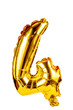 © tanmoy - Golden foil number nine balloon on a transparent background