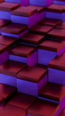 Aufkleber - Gradient Stacked Cubes in Red and Purple Tones