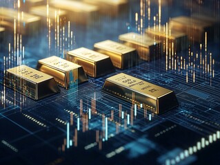 Poster - An editorial spread of gold and currency symbols, inflation metrics overlayed, moody and soft lighting for a high-end magazine aesthetic focused on asset security