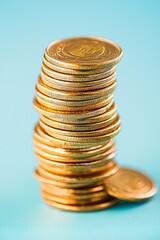 Poster - Stacks of gold bullion in a bank setting, representing wealth and long-term investment strategy, focused lighting, high detail