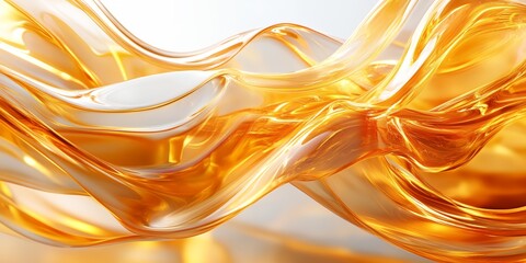 Poster - A long, curvy line of gold and white colors. The colors are bright and shiny, giving the impression of a flowing liquid. The image is abstract and artistic, with a sense of movement and energy