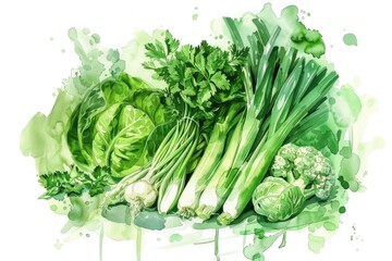 Sticker - A colorful arrangement of fresh vegetables on a white background