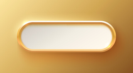 Wall Mural - Golden frame label, event bar button, gold signboard. Vector illustration