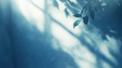Poster - Soft blue tones of shadows and highlights on a subtly blurred light surface