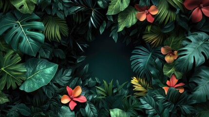 Leinwandbilder - 3D rendered botanical banner background