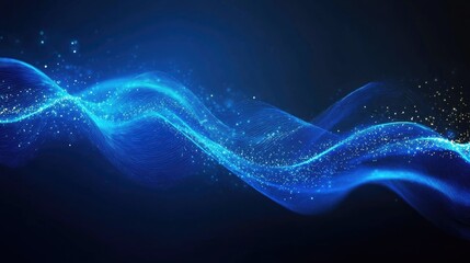 Poster - Abstract blue wave wallpaper featuring creative futuristic lines suitable for banners postcards and book illustrations Designed with advanced graphic tools