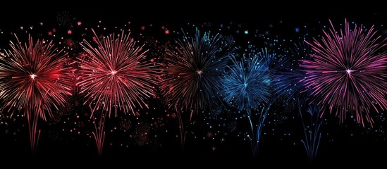 Leinwandbilder - Beautiful Colorful Holiday Fireworks On The Black Sky Background