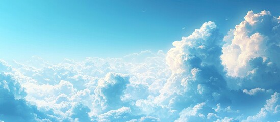 Poster - Beautiful Blue Heaven Background With Clouds