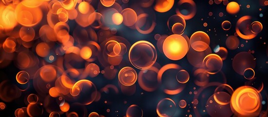 Aufkleber - Abstract Orange Circles On A Dark Background
