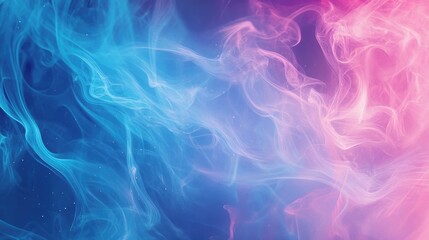 Fototapete - Ethereal dreamlike background featuring vivid blue and pink smoke swirls