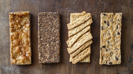 Poster - Assorted Snacks on Wooden Surface