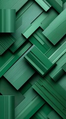 Poster - Green geometric abstract design featuring layered rectangular shapes with varied textures and shades, perfect for digital backgrounds