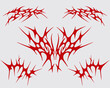 © Luqman - Symmetrical tribal cyber sigilism clip art vector collection for streetwear clothing design tattoo sticker editable