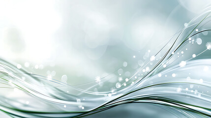 Poster - Abstract art of flowing energy with merging greens a visual journey through nature's essence and vibrancy