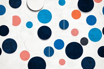 Poster - A visually engaging abstract artwork featuring circles of different sizes and colors on a light background, creating a dynamic and modern aesthetic.
