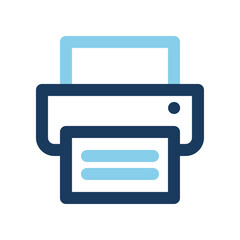 Poster - Fax icons color line. technology symbols for the office, can be used for websites, UI and mobile apps.