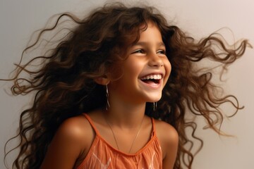 Wall Mural - Smiling Girl with Long Hair