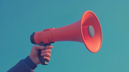 hand holding a megaphone. vector art