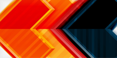 Fototapete - Arrow symbols created with 3d effects and line texture geometric abstract background