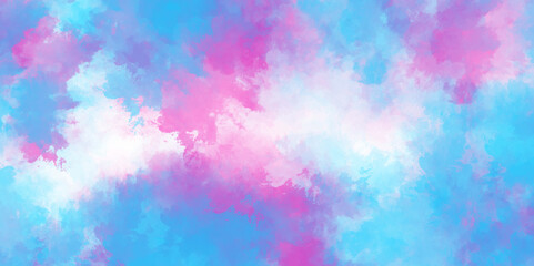 Canvas Print - beautiful colorful fantasy light blue, purple and pink shades watercolor aquarelle paper textured in