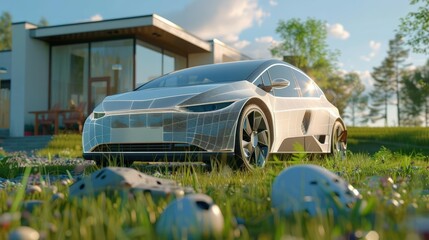 Bring the concept of ecofriendly transportation to life with a captivating 3D model of an electric car