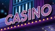 © Ekaterina - Retro Casino Sign with Glowing Bulbs. AI generated