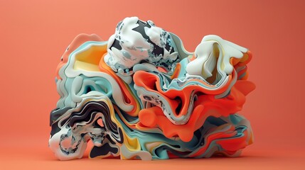 clay style of  abstract 3D Model  icon  Plasticine Sculpture, Playful, Vibrant Colors, Creative Workspace  ,high-resolution