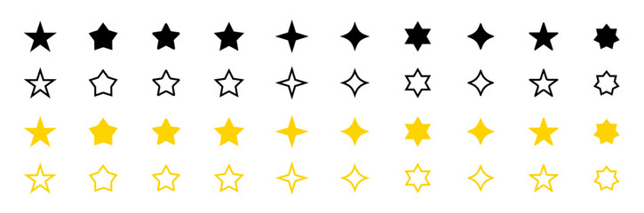 Wall Mural - stars icon collection. different star shapes. stars icon set. sparkle star icon set. falling stars .