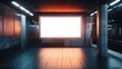 © KAMOSTOCK - A minimalist subway platform featuring an empty advertising screen, illuminated by ambient lighting, creating a moody and modern atmosphere.