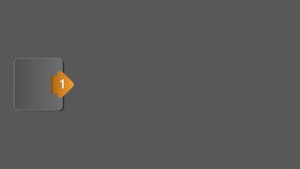 Wall Mural - Business video infographics with grey rectangle. animation visualization with 4 steps for diagram, flowchart, banner, presentations, web, content, levels, chart, graphic, animated video, 4k