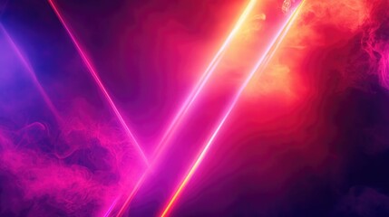 Poster - Abstract background featuring realistic neon lines designed with dynamic lighting effects