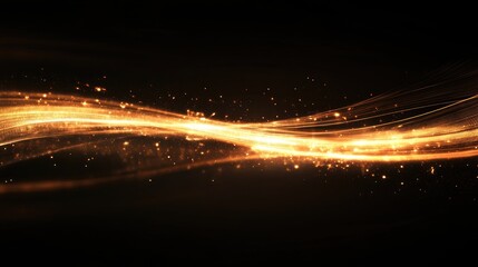 Poster - abstract shimmering light effect from optical fibers on a dark backdrop