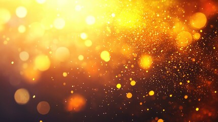 Poster - abstract sunset with a soft bokeh light background featuring shimmering golden glitter