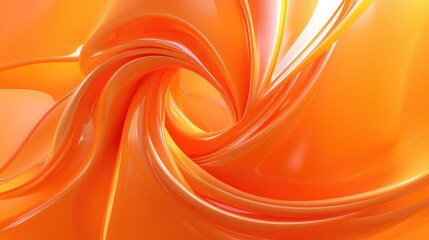 Poster - Abstract orange background featuring a round fantastical form with a futuristic curved design 3D rendering