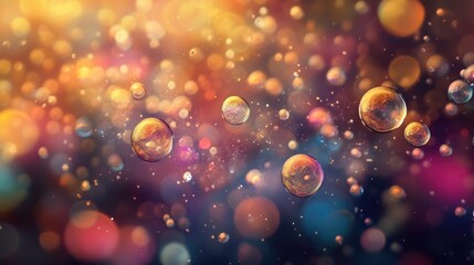 Poster - abstract wallpaper or blank mockup for design purposes featuring a backdrop of bubble like abstracti
