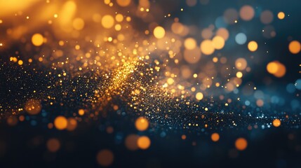 Poster - abstract background with glowing golden particles creating a festive and decorative texture illustra