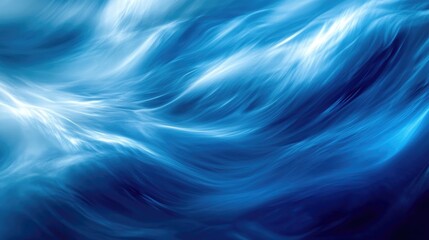 Poster - abstract deep blue ocean water surface with a blurred effect showcasing the fluid nature and movemen