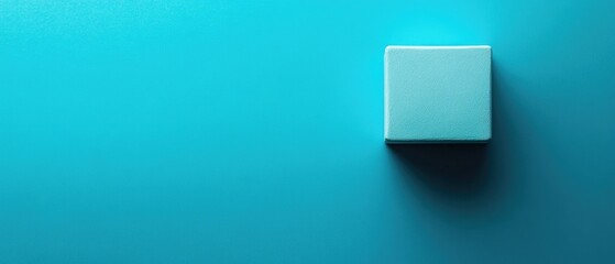 Aufkleber - minimalistic design featuring a light blue square on a teal background, perfect for modern concepts.