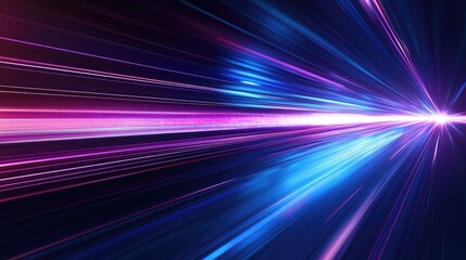 Poster - Abstract technology background featuring streamlined speed light effects in blue and purple hues ideal for business visuals and creative projects
