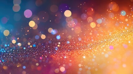 Poster - Abstract bokeh glitter background featuring shiny circles creating a modern design overlay with sparkling elements