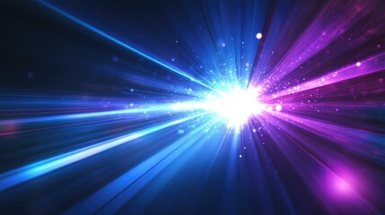 Poster - Abstract technology background featuring streamlined speed light effects in blue and purple hues ideal for business visuals and creative projects